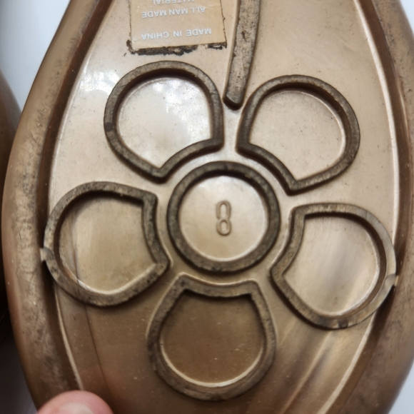 Kate Spade New York Rubber Slingback Flats Bow Metallic Gold Size 8 Jelly Sandal - Picture 6 of 7